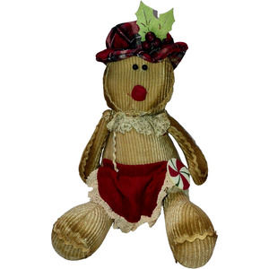 Christmas Plush Sitting Gingerbread Soft Craft Holiday Decor See